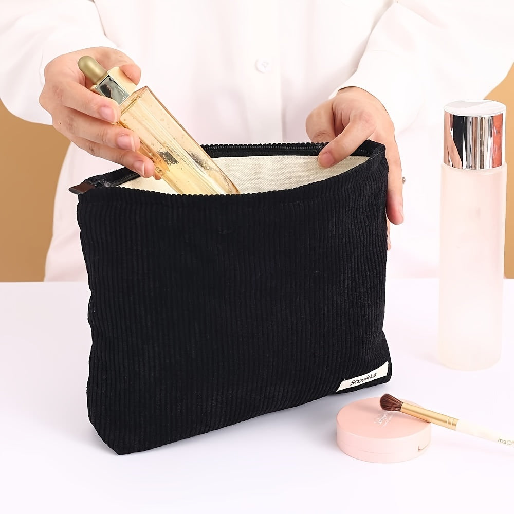 Canvas Makeup Bag Large Capacity Travel Toiletry Organizer