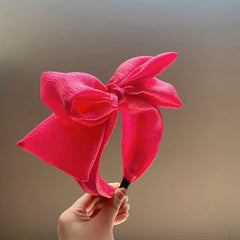 Seersucker Oversized Bow Headband Wide Brimmed Sweet Hair Accessories