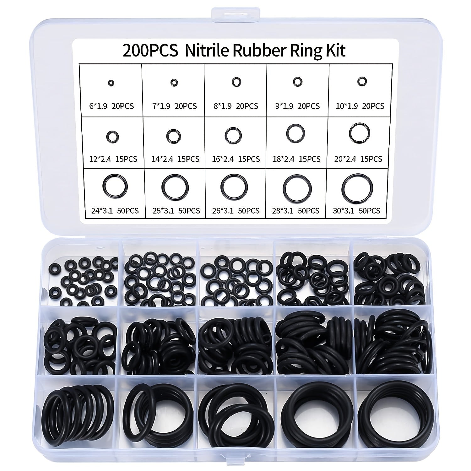 200 Pcs O Rings Gasket Kit Plumbing Rubber Washers