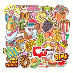 50pcs Water Bottles Waterproof Vinyl Stickers for Laptop Skateboard