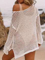 Sexy Cover Up Women's Plus Hollow Out Bell Sleeve