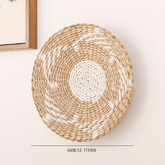 Handwoven Cattail Grass Rope Basket - Storage & Decor