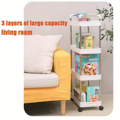 4 Tier Rolling Storage Cart Laundry Room Organization