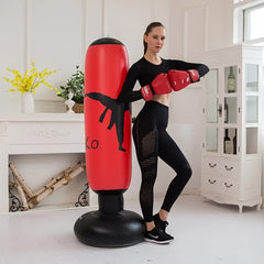 Inflatable Boxing Bag Stand 63in Fitness Training Punching Bag