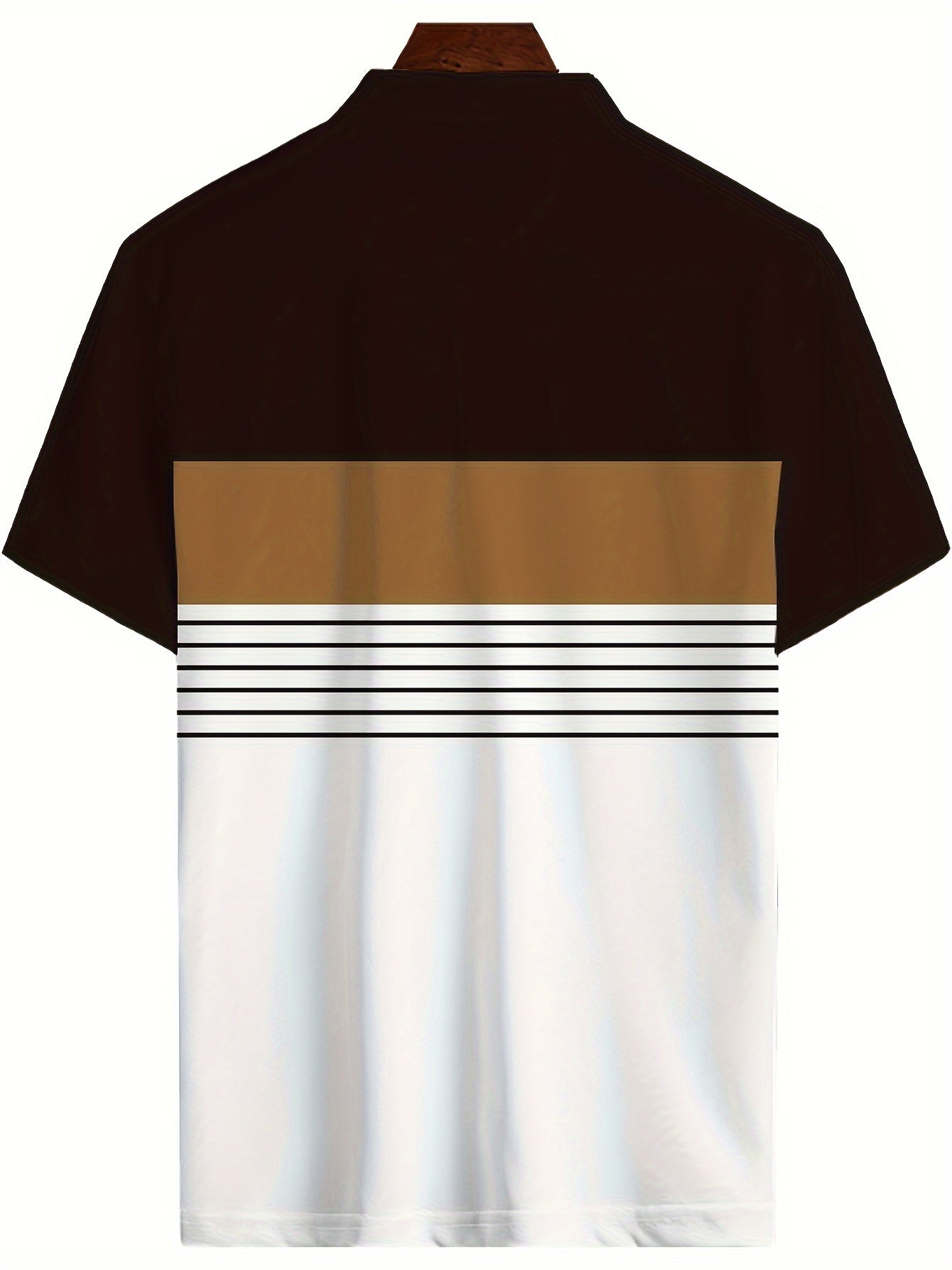 Men's Vintage Striped Lapel Short Sleeve Shirt