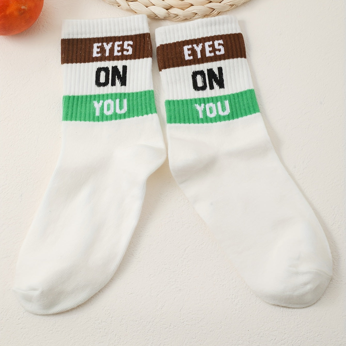 Women's Letter Print Mid Socks