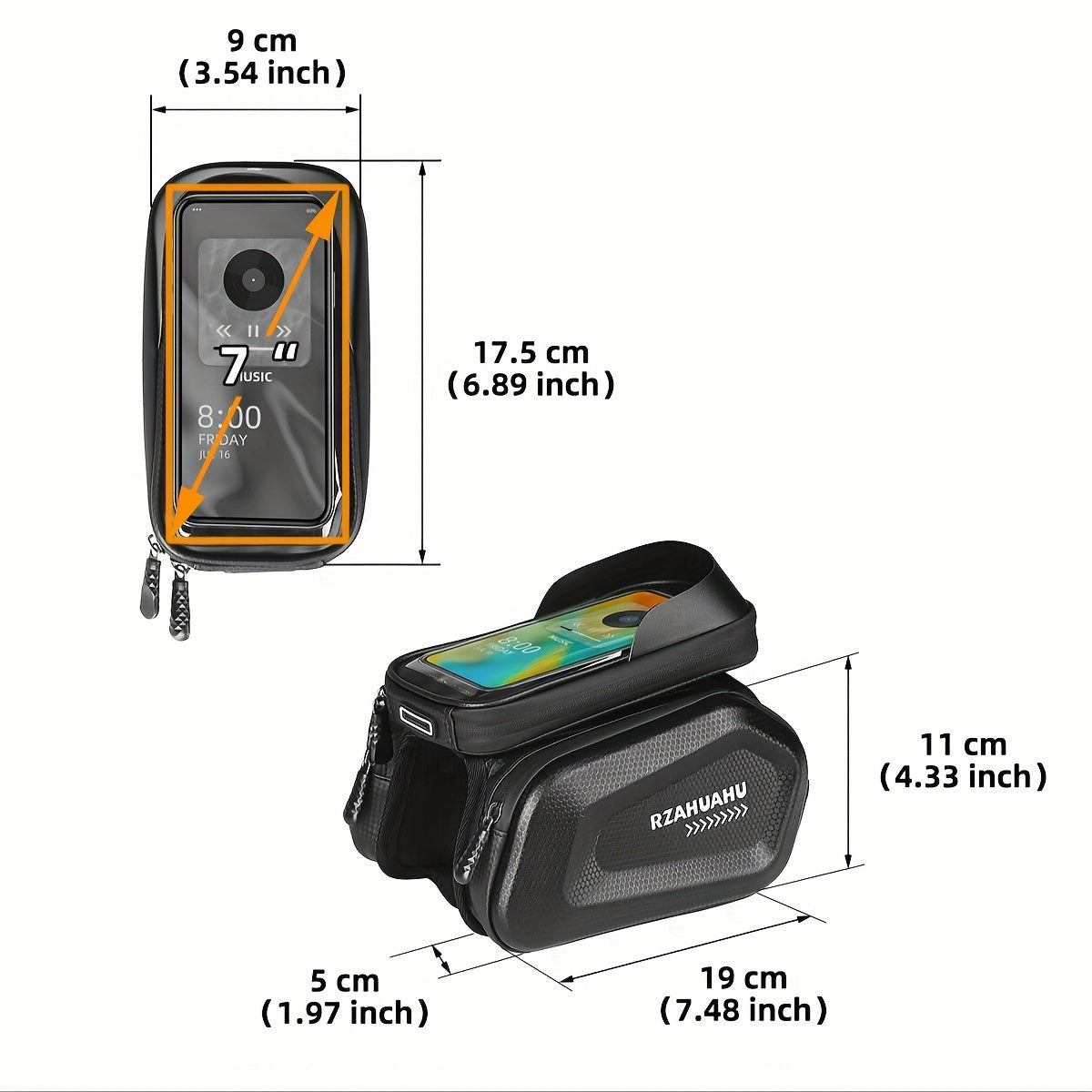 Bicycle Saddle Bag Hard Shell Double Side Bag Waterproof Mobile Phone Bag