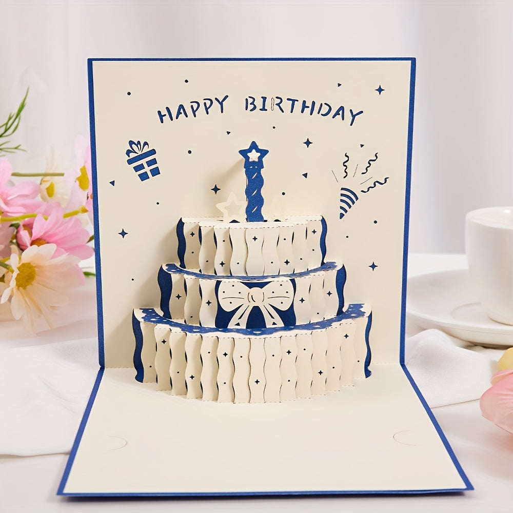 3D Pop Up Birthday Cake Greeting Card - Perfect For Various Occasions