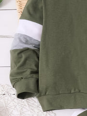 Boy's 2pcs Block Sweatshirt & Sweatpants Set for Spring Fall