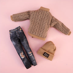 Multicolored Outfit Sweater Jeans Hat for 29 97 cm Doll