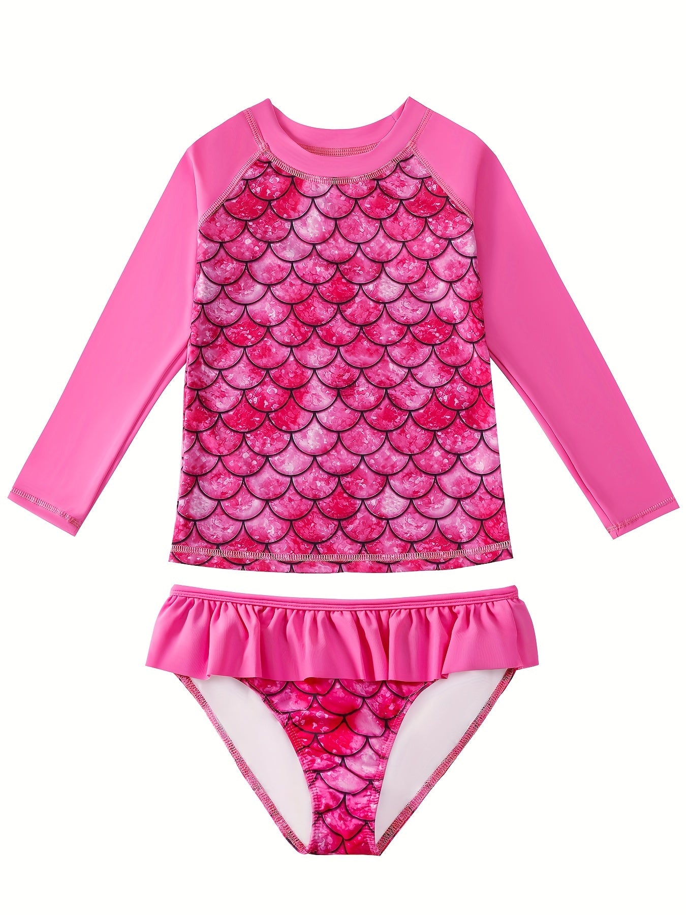 Girls' 3D Printed Mermaid Bikini Swimsuit