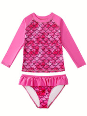 Girls' 3D Printed Mermaid Bikini Swimsuit