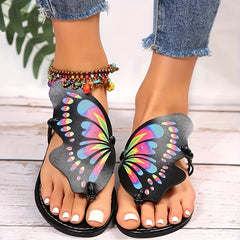 Colorful Butterfly Flat Sports Sandals Non Slip Slides Sandals