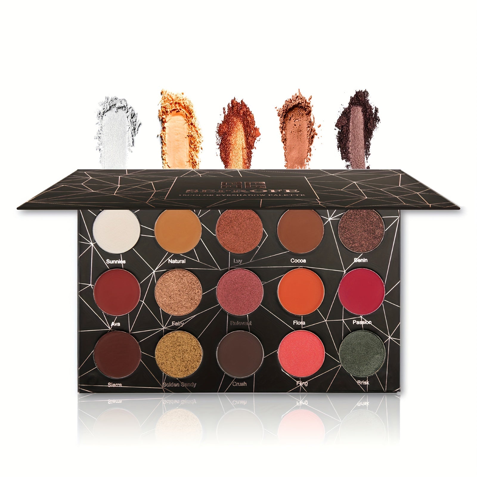 15 Colors Eyeshadow Palette Smokey Makeup Shimmer Matte Glitter Finish