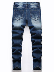 Boys Distressed Stretch Jeans Skinny Slim Fit Washed Denim Pants