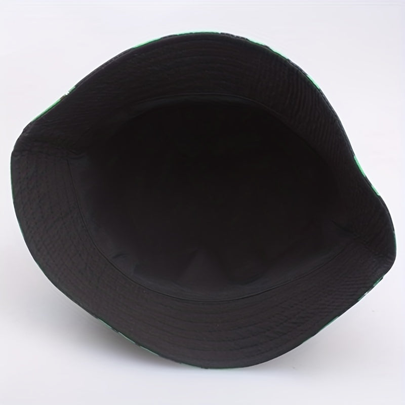 Unisex Cucumber Print Reversible Sunshade Bucket Hat for Travel