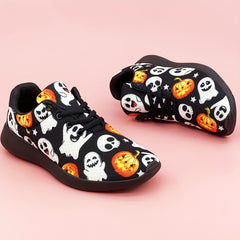 Halloween Pumpkin Ghost Print Soft Comfortable Sneakers