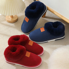 Winter Men's Striped Plush Warm Indoor Slides Slippers