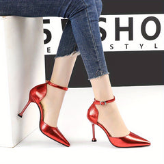 Women's Pointed Toe Ankle Strap Stiletto Heel Shoes