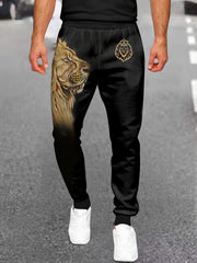 Men's Lion Graphic Sweatpants Casual Joggers