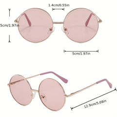 Round Metal Frame Sunglasses Vintage Tinted Lens Glasses UV400