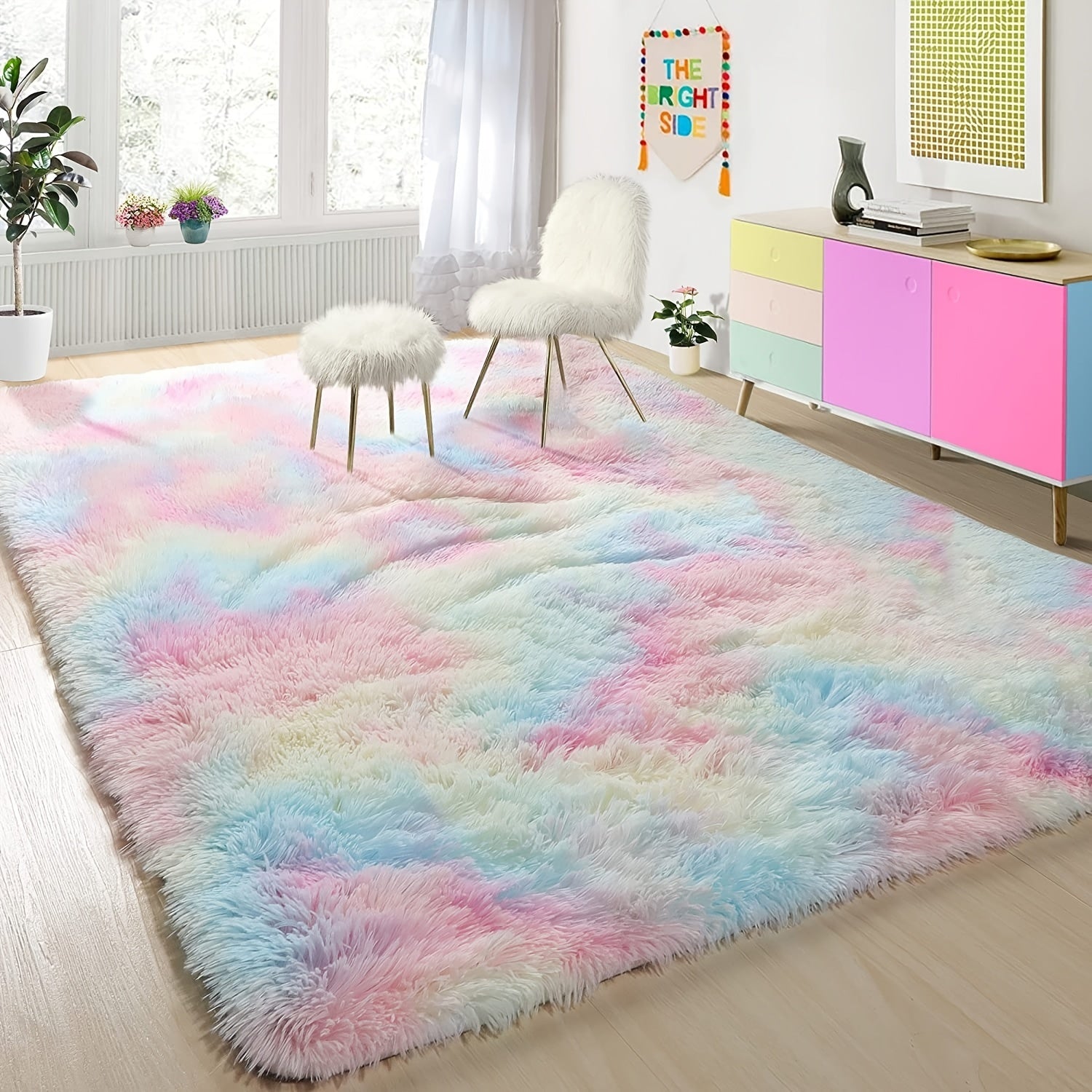 Furry Floor Mat Shaggy Fluffy Ultra Soft Large Indoor Carpet
