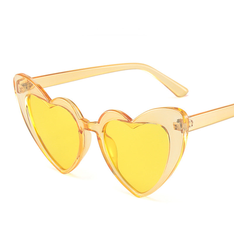 Heart Sunglasses Metal Large Frame Sunscreen Glasses