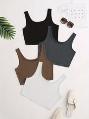 4 Pack Y2K Crop Tank Tops Sleeveless Summer Women's Clothing