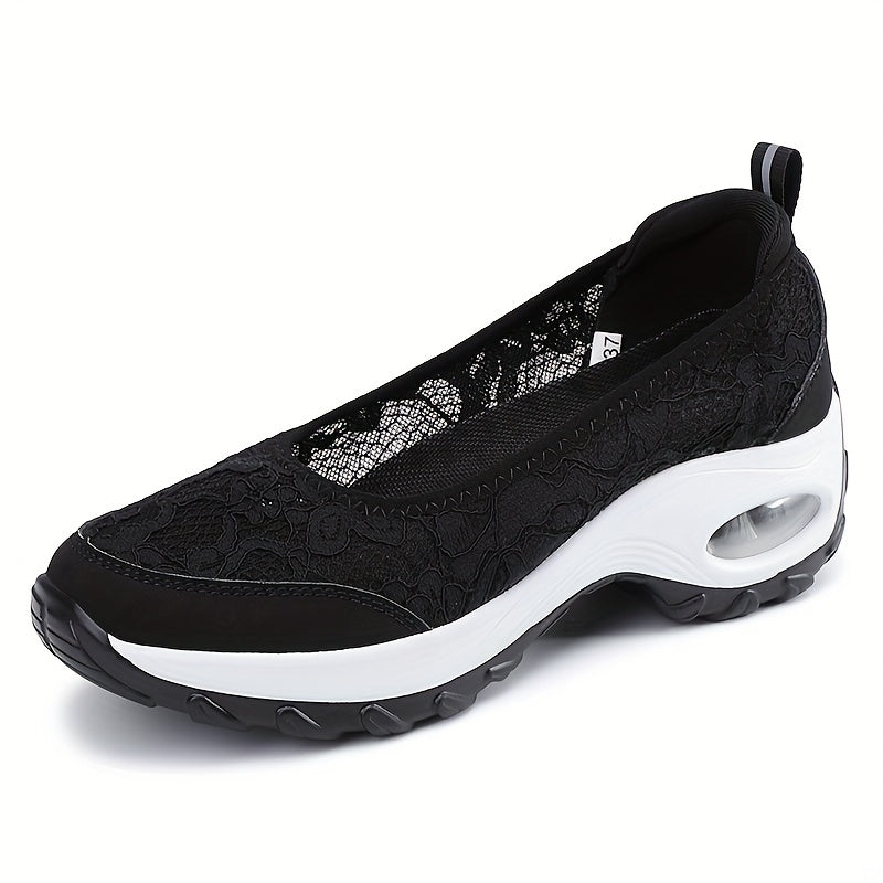 Breathable Lace Cushion Walking Shoes Women Stylish Non Slip Outdoor Activities