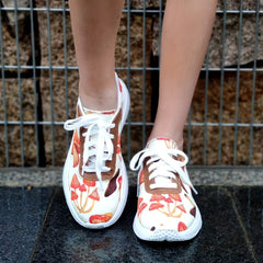 Colorful Mushroom Print Women's Casual Sneakers Lightweight Outdoor Shoes