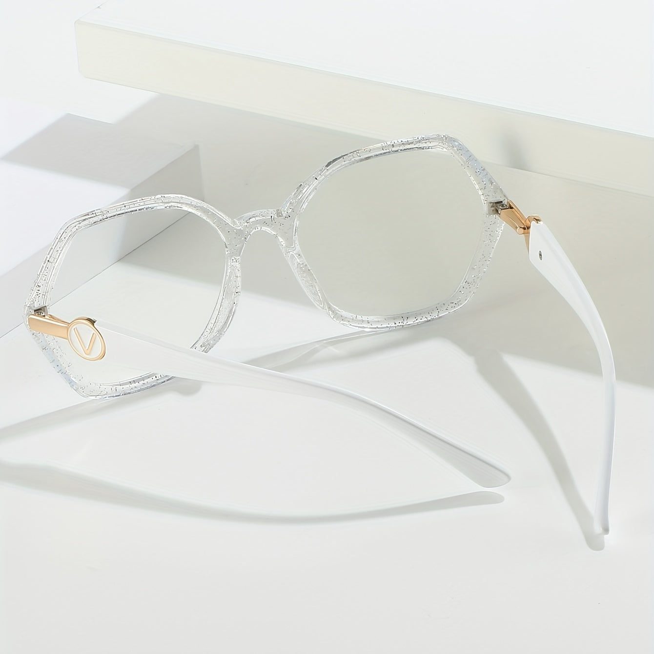 Geometric TR90 Clear Lens Glasses Anti Light for Men Women