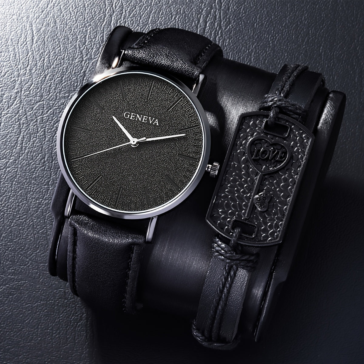 Sports Business Watch & Bracelet Set for Men