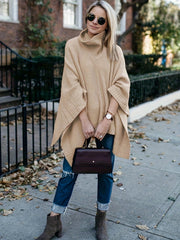 High Neck Bat Sleeve Sweater
