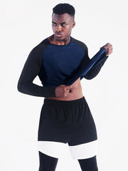 Men's Long Sleeve Block Sport Sweatshirt Quick Drying Loose T shirt