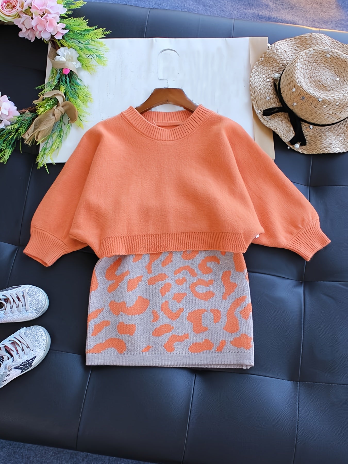 Girls Sweater & Skirt Set, Long Sleeve, Autumn/Winter