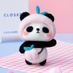 6 Adorable Panda Series Woolen Felt DIY Doll Decorations