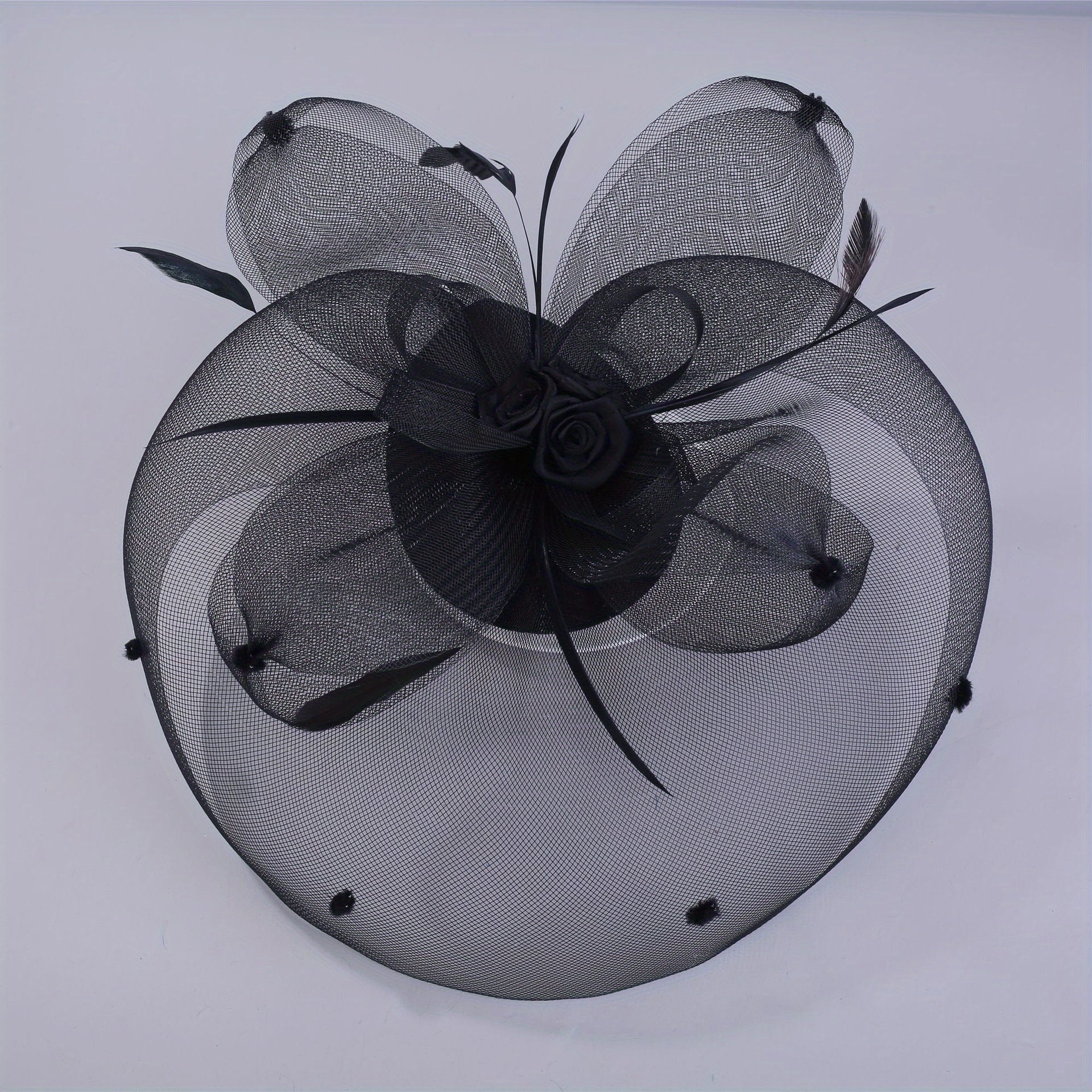 Mesh Head Piece with Faux Feather Hair Accessories for Party