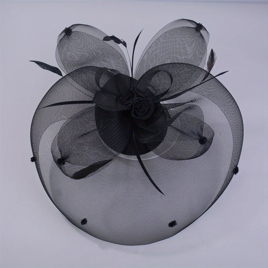 Mesh Head Piece with Faux Feather Hair Accessories for Party
