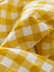 Yellow Plaid Girls Ruffle Trousers Toddler Pants