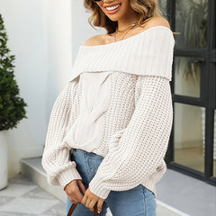 Sexy Sweater Women's Off Shoulder Pullover Jumper