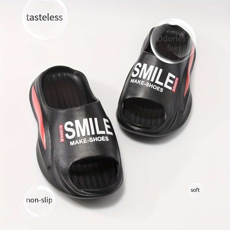 Men's Color Block Slide Slippers Soft Sole Non Slip Open Toe Shoes