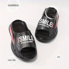 Men's Color Block Slide Slippers Soft Sole Non Slip Open Toe Shoes