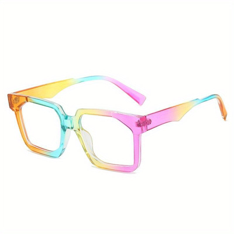 Large Square Frame Sunglasses Colorful Tidal Flat Mirror PC Eyewear