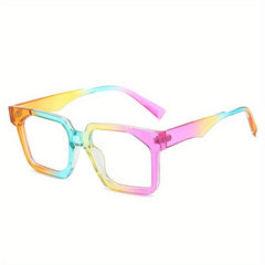 Large Square Frame Sunglasses Colorful Tidal Flat Mirror PC Eyewear