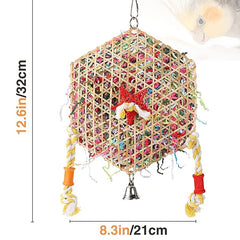 Parrot Toy Bird Toy Bamboo Braided Gnawing Pulling Toy
