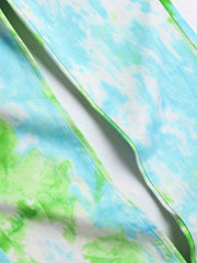 Tie Dye Print Slim Fit Jeans Mens Casual Street Style Denim Pants