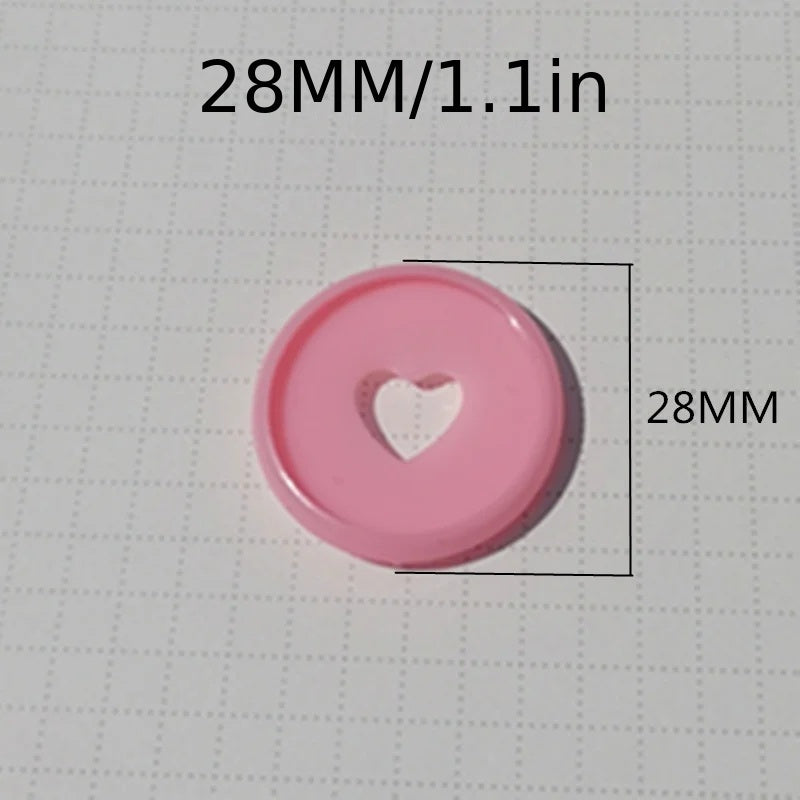 12pcs 28MM Box Love Round Plate Binding Buckle Loose leaf Book Accessories