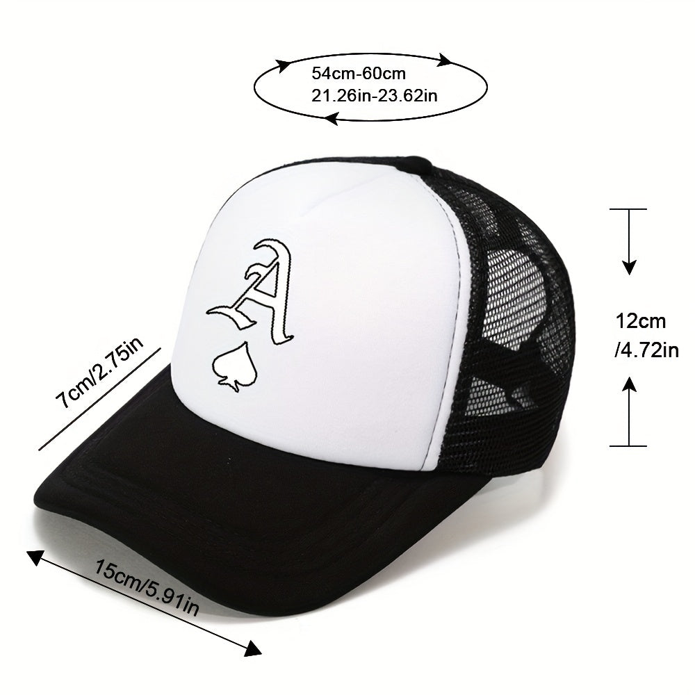 Unisex Sunshade Breathable Baseball Cap With Ace Of Spades Pattern