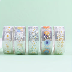 Adhesive Tape Transparent Flower Daisy Pattern Decorative Sticker Clear Tape