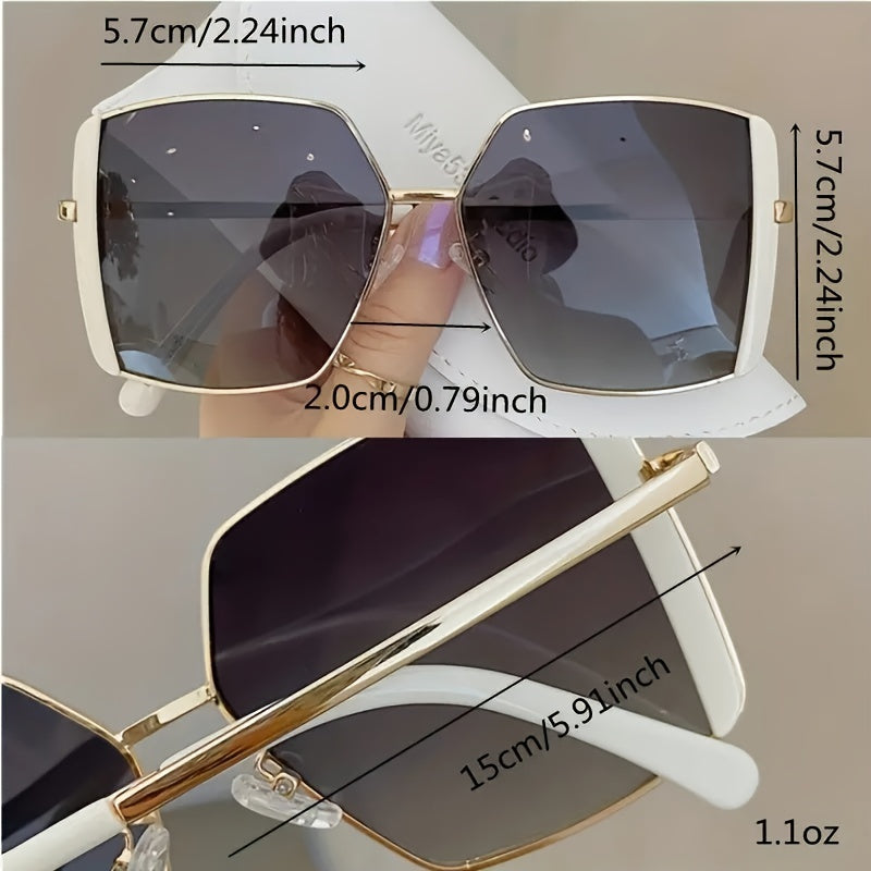 Vintage Oversized Square Sunglasses Gradient Lens UV400